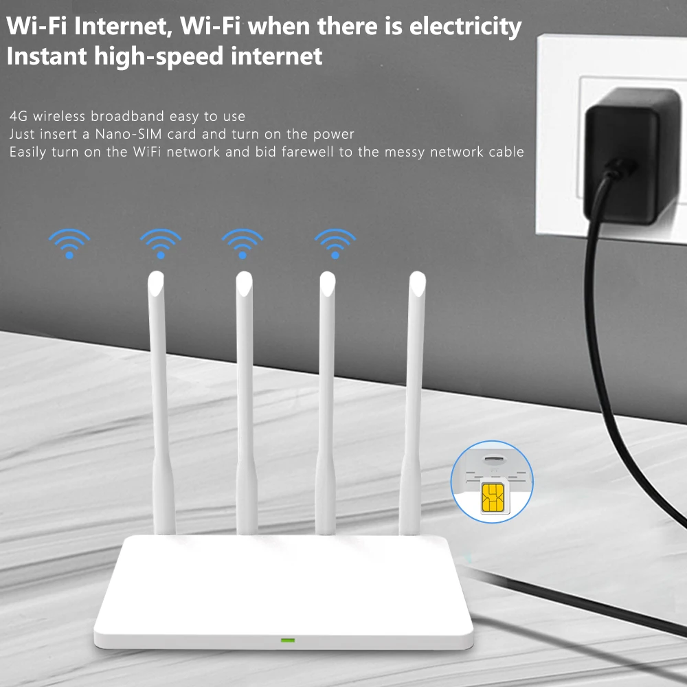 cioswi we2805a unlocked 4g lte wireless router 300mbps 4pcs antennas with sim card slot wanlan port indoor wireless wifi router free global shipping