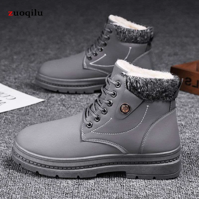 

Мужские зимние ботинки из натуральной коровьей кожи, зимние ботинки для мужчин, мужские ботинки Martin, Теплая мужская зимняя обувь