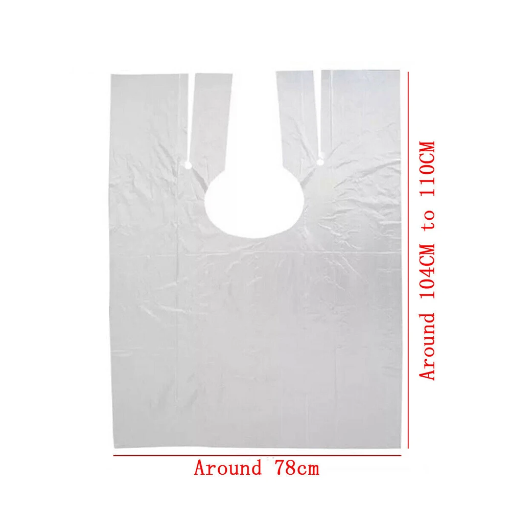 

200pcs 78X110cm Disposable Hairdressing Capes Transparent Waterproof Hair Dye Cape Hair Styling Tools