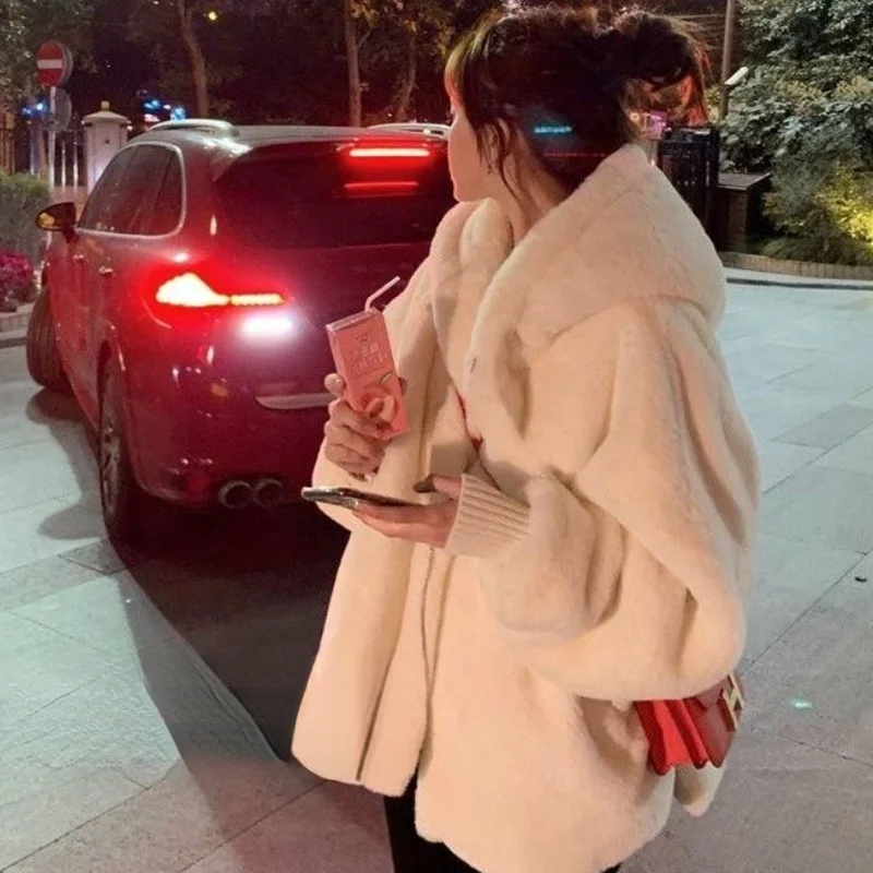 

2020 moda casaco de pele do falso inverno feminino casual com capuz fino manga longa falso pele de raposa jaqueta de inverno