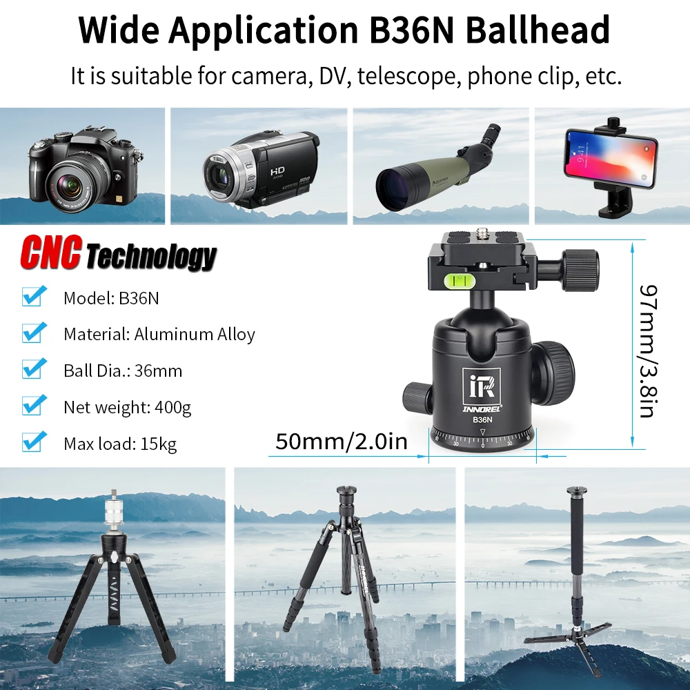 Профессиональный штатив Монопод INNOREL RT30 из алюминиевого сплава с шариковой