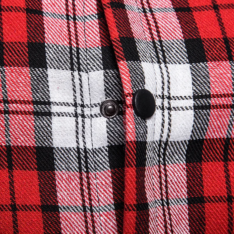 

Men Spring and Autumn Casual Shirt Plaids Hooded Shirt Long Sleeve Blouse Checkered Single Breasted Buttons Cardigan Korean