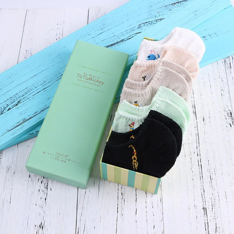 Носки женские Короткие хлопковые с принтом 10 пар