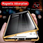 Антишпионский двухсторонний стеклянный магнитный металлический чехол для iPhone 13 12 Mini 11 Pro XS Max XR 7 8 Plus SE 2020 чехол для конфиденциальности