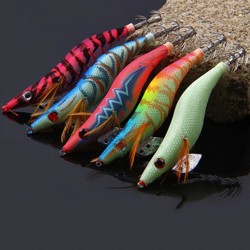 10 шт. приманка в виде кальмара бронзовых морских рыболовных крючков деревянная