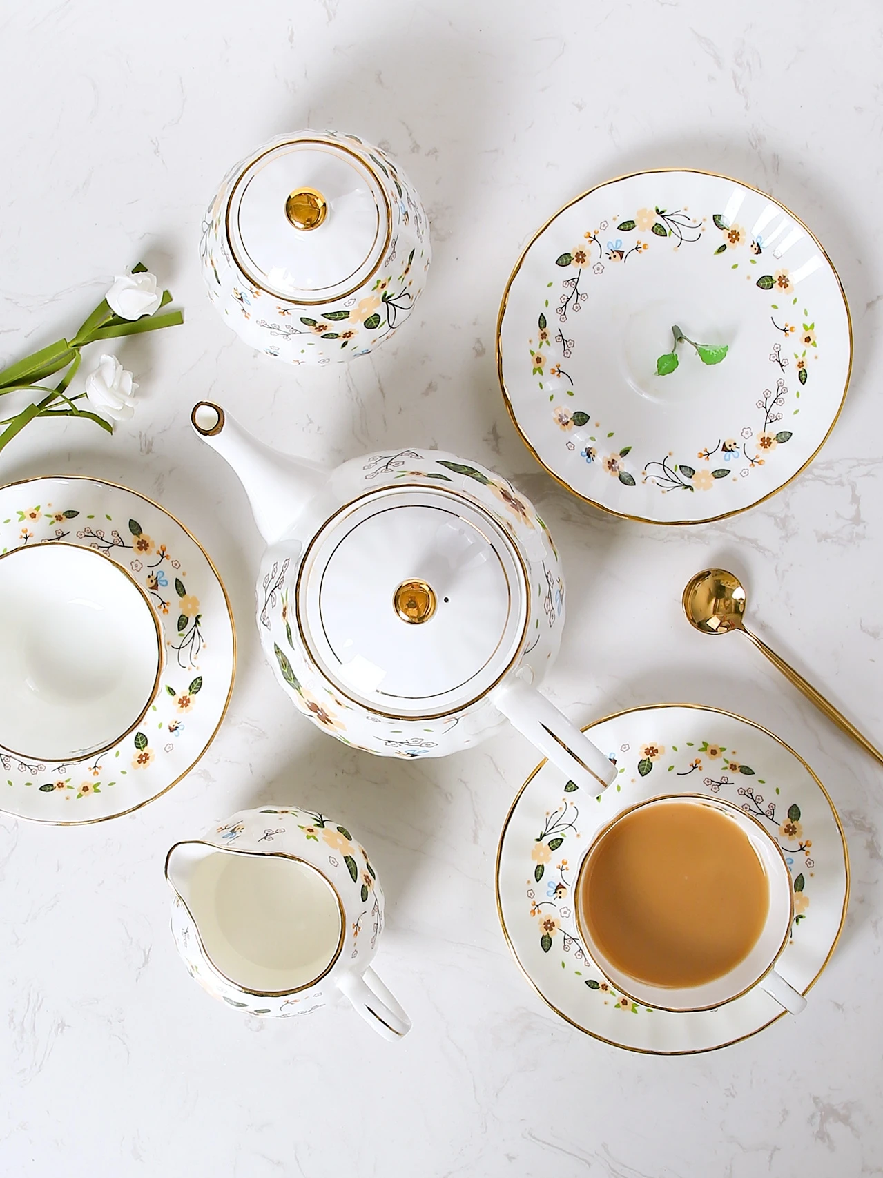 Набор фарфоровых кофейных кружек Ink Bony в европейском стиле керамические кружки