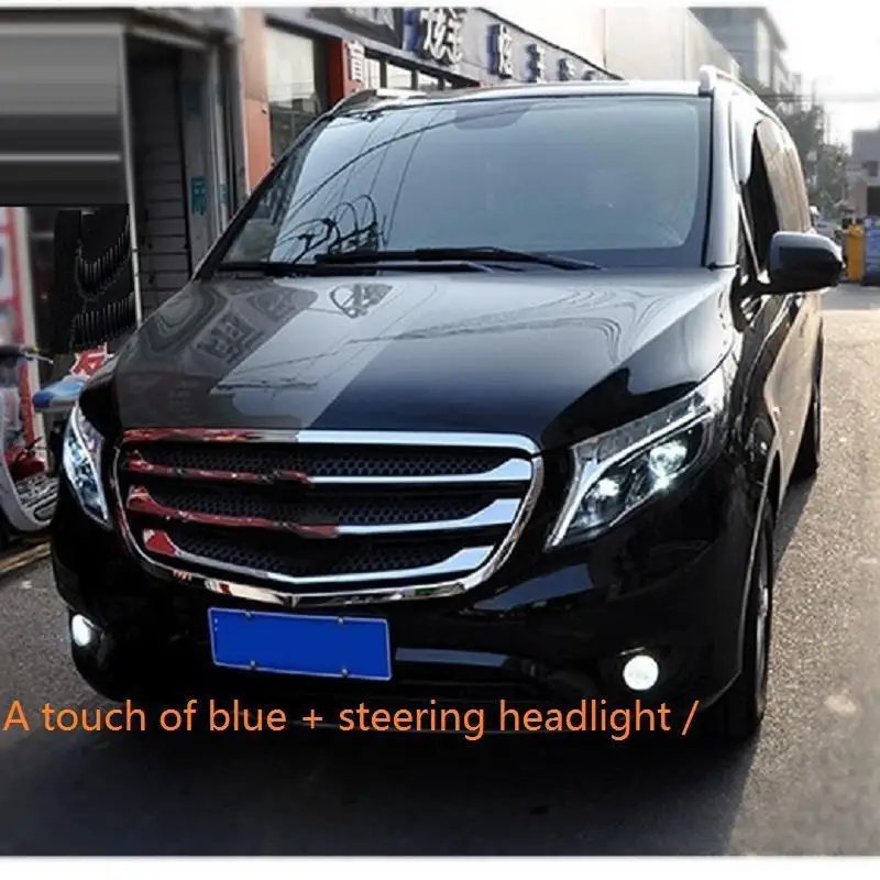 Указатель поворота, дневные ходовые автомобильные фары, светодиодные фары Drl для автомобиля, задние фары 17 18 для Mercedes Benz Vito
