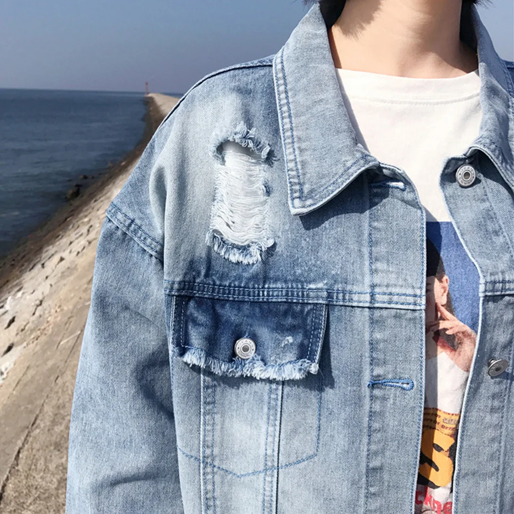 Женская джинсовая куртка ZQLZ винтажная Повседневная однобортная с вышитыми