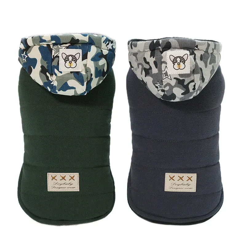 Зимняя Теплая Одежда для собак двухфутовая утепленная хлопковая мягкая одежда