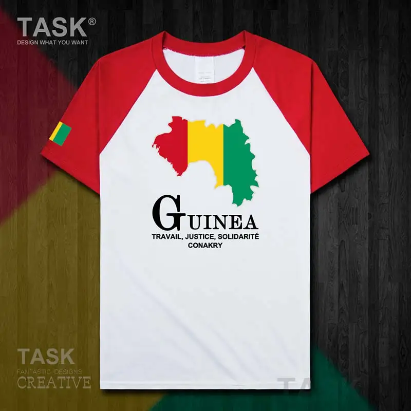 Republic of Guinea Guinean GN national team Conakry mens new t shirt top Short Sleeve sports clothes summer cotton t-shirt 50 | Мужская