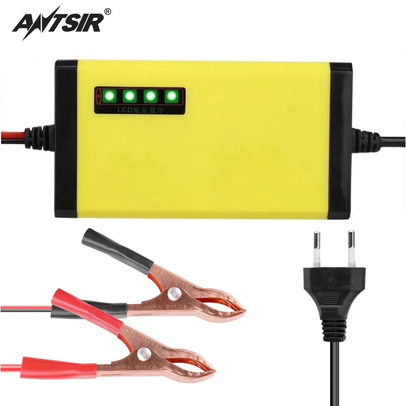 

Car Motorcycle Battery Charger 12V 2A Full Automatic 3 Stages Lead Acid AGM GEL Intelligent LCD Display For Car Truck Motorcycle