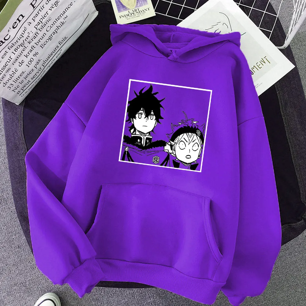 

Women Asta Box Black Clover Cool Japanese Anime Streetwear Print Vintage Long Sleeve Fashion Cotton Harajuku Hoodies Pullover