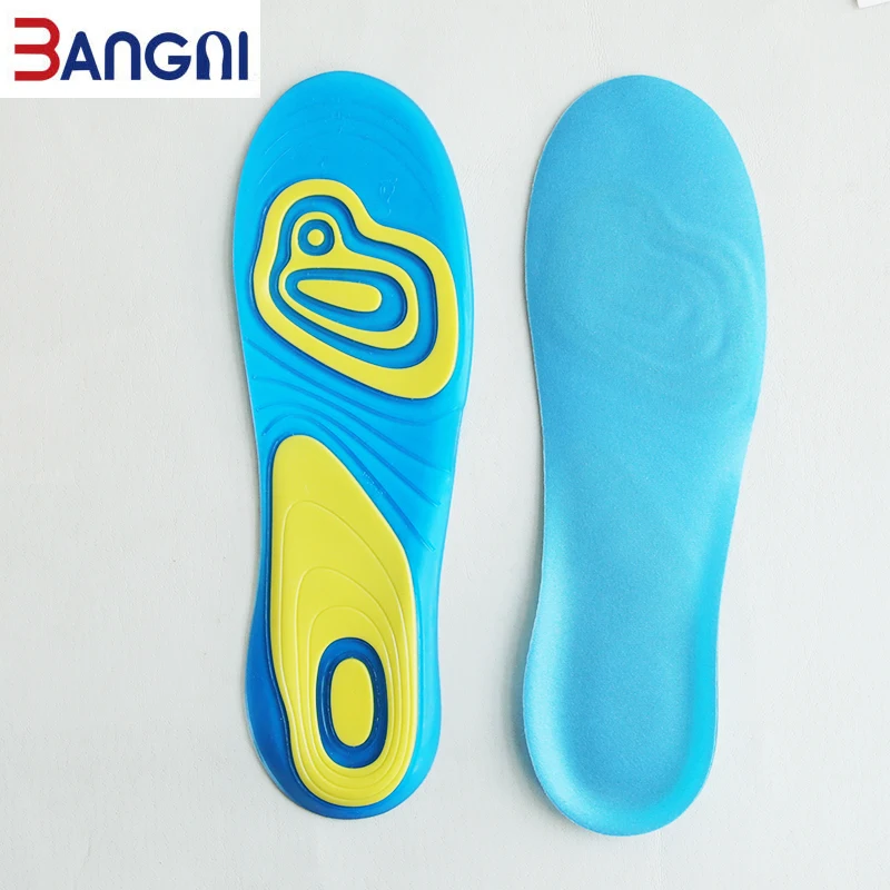 Bbangni GEL Silicone Insoles High Quality Elastic PU Shoes Pad Soft Feet Pain Plantar Fasciitis Sports Work Walk for Men Women
