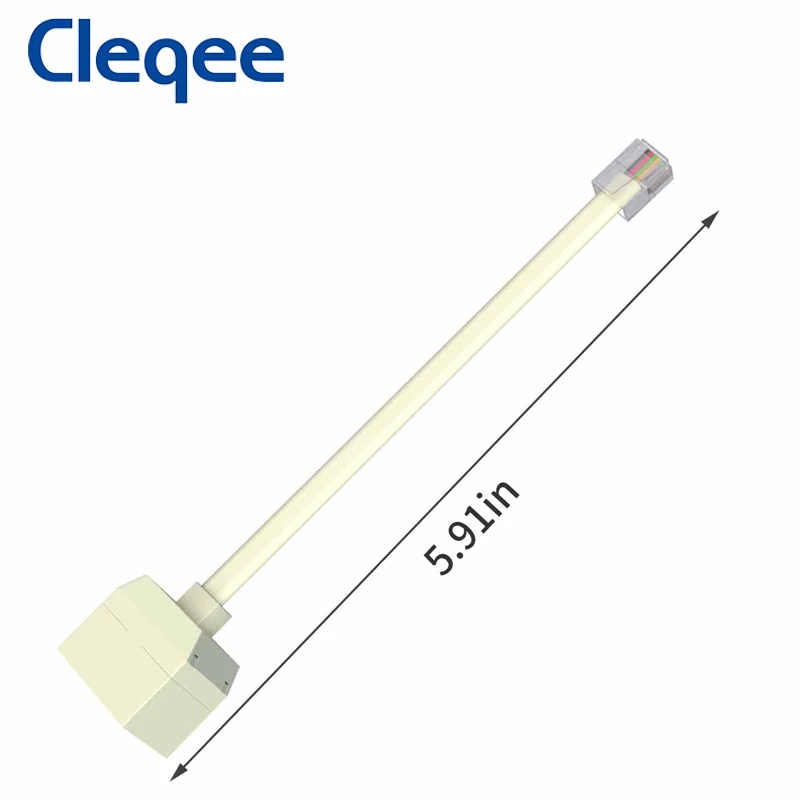 Cleqee 1 Male to 2 Female Adapter 2 Way Telephone Splitter Beige RJ11 6P4C RJ11 to RJ11 Separator images - 6