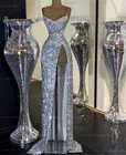 Платье для выпускного вечера с блестками и V-образным вырезом, прямое вечернее платье, Формальное, арабское, 2021