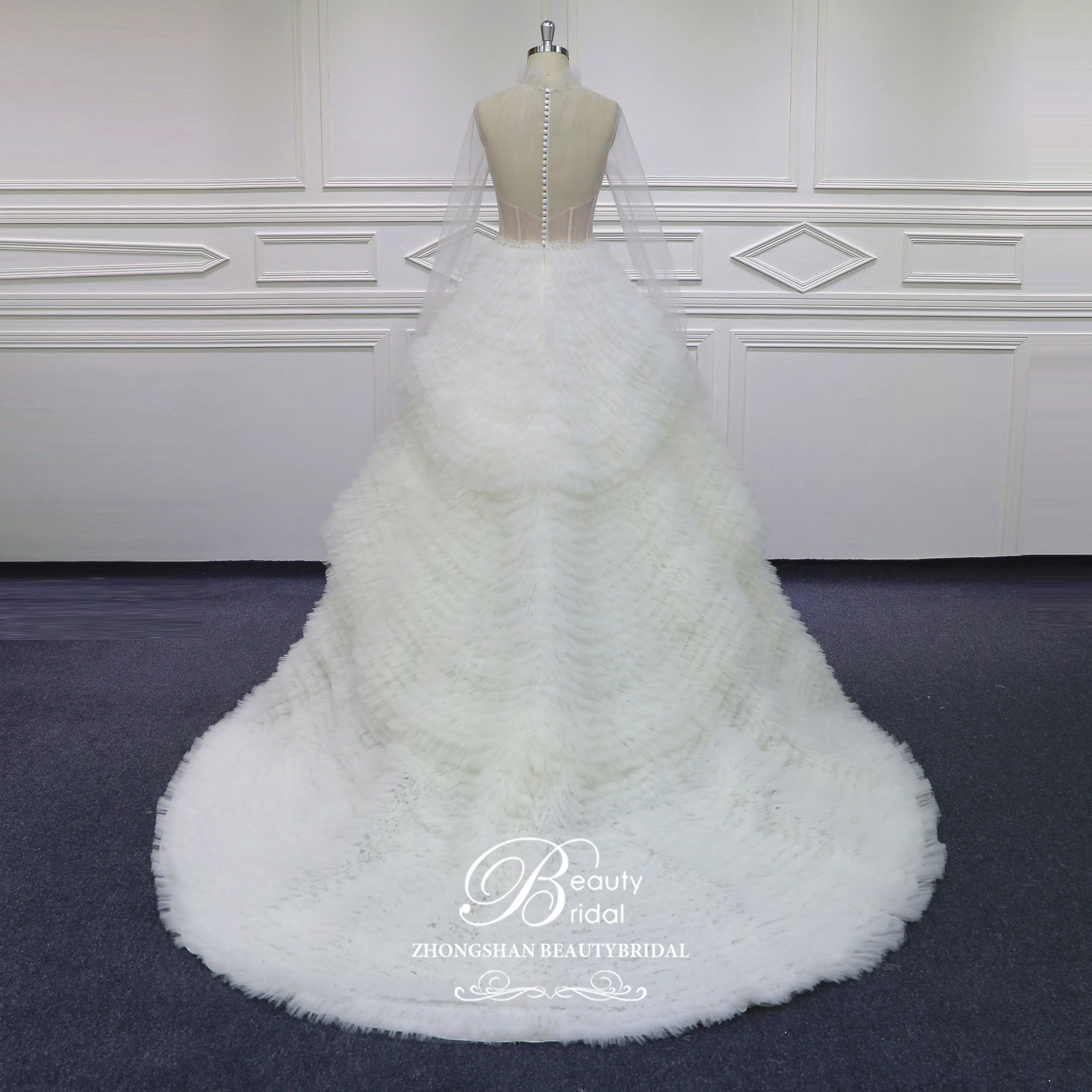 Роскошное Свадебное платье с открытой спиной сделанное на заказ свадебное