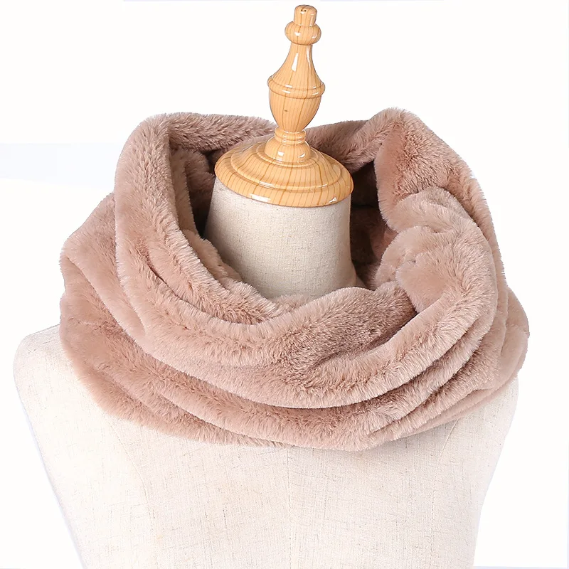 2019 женский зимний теплый шарф с искусственным кроличьим мехом мягкий soild Цвет