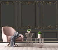customized wallpaper european simple golden relief three dimensional pattern sofa background wall painting 3d wallpaper