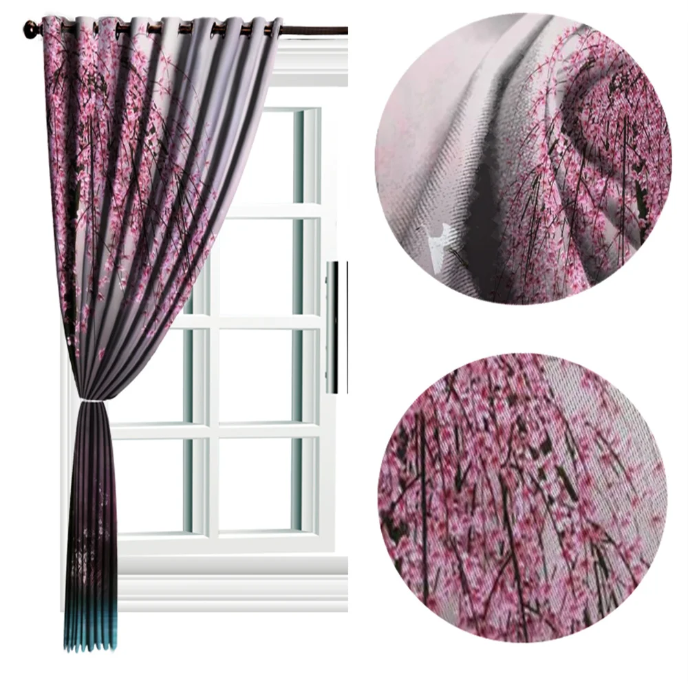 Фантазия Лебединое озеро розовые цветы дерево 3D пейзаж занавеска s Гостиная