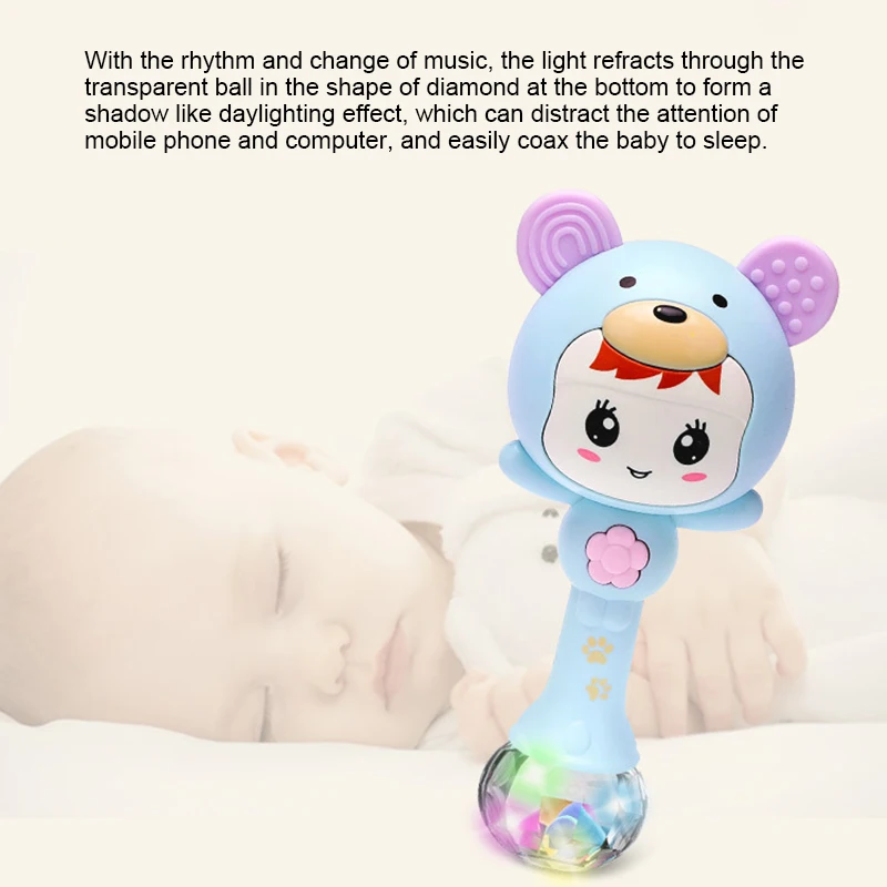 

Educational Rattle Toy Cute Baby Electronic LED Music Rattle Hand Shaking Hand Bells AN88
