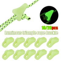 fluorescent plastic tent rope buckle triangle rope buckle luminous canopy awning buckle for camping hiking security accessories