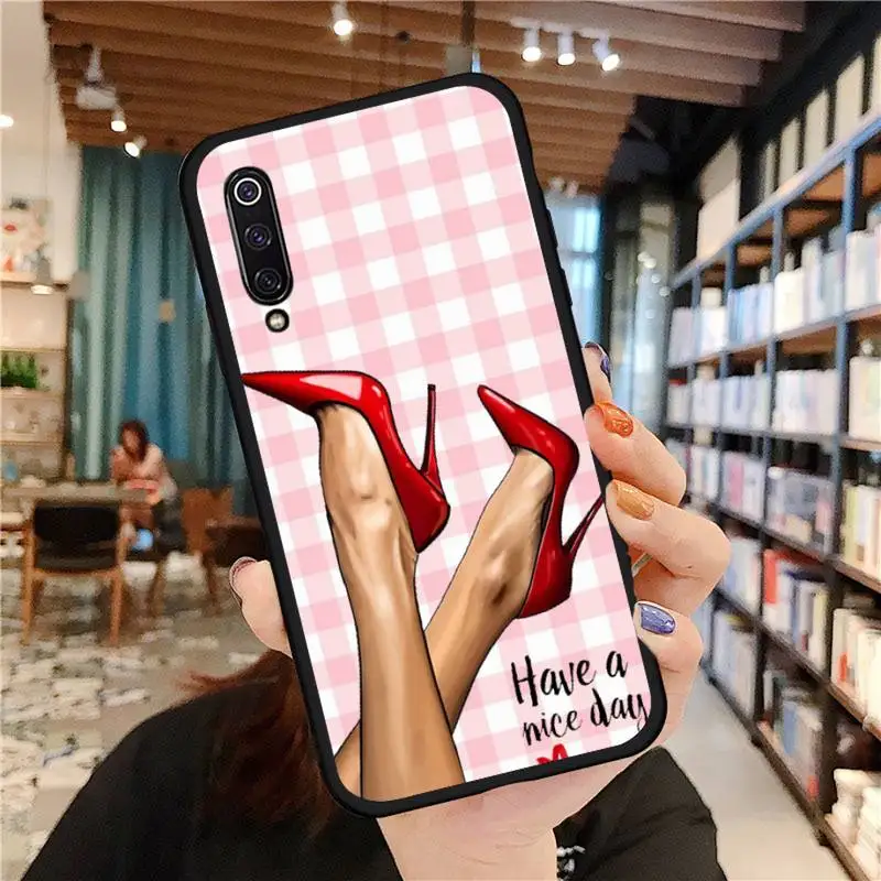 

Fashion Girls High Heels Phone Case For Xiaomi Redmi 7 9t 9se k20 mi8 max3 lite 9 note 8 9s 10 pro Soft silicone funda cover