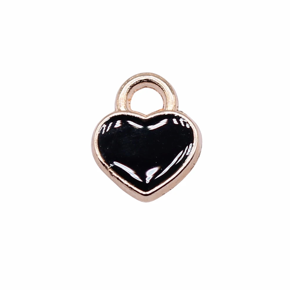 

60pcs 9x11mm KC Gold Color Heart Charms Pendant For Jewelry Making Earring Making Accessories