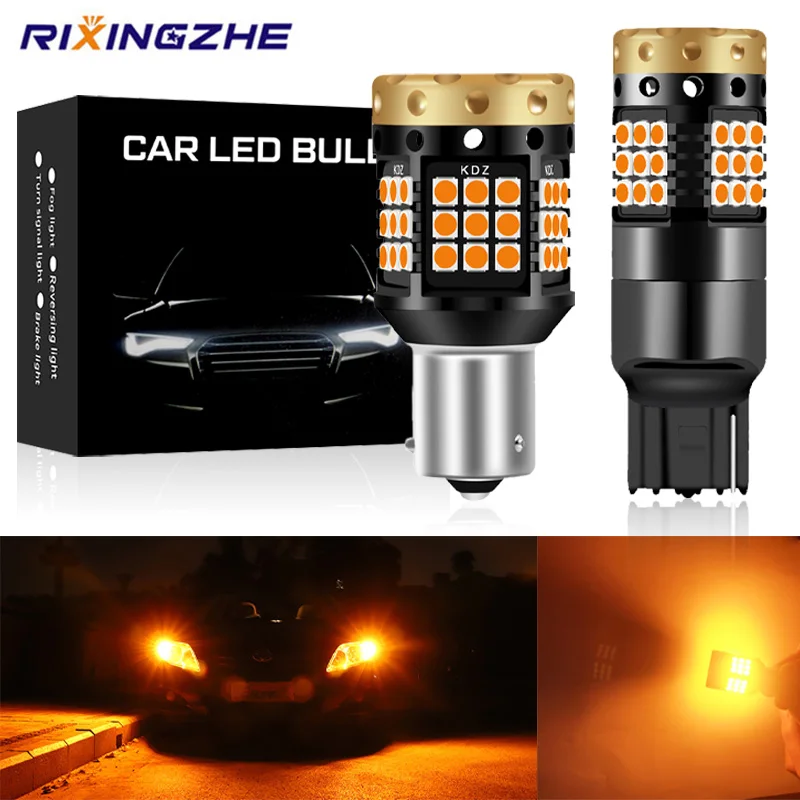 RXZ 2 шт. CANBUS 1156 S25 PY21W BAU15S P21W BA15S T20 7440 W21W 3030 45SMD без гипер-вспышки янтарь для