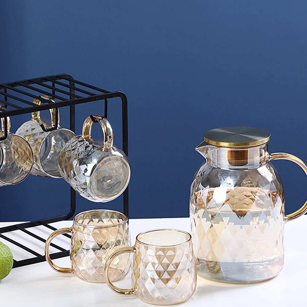 1500/1800 мл Стекло воды чайник с крышкой жаростойкий посуда чашка очистить холодной