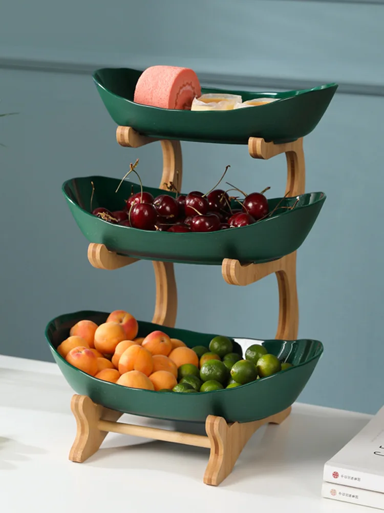 

DropshippingPlastic Candy Dish Creative Modern Living Room Home Three-Layer Fruit Plates Snack Plate Dried Fruit Basket