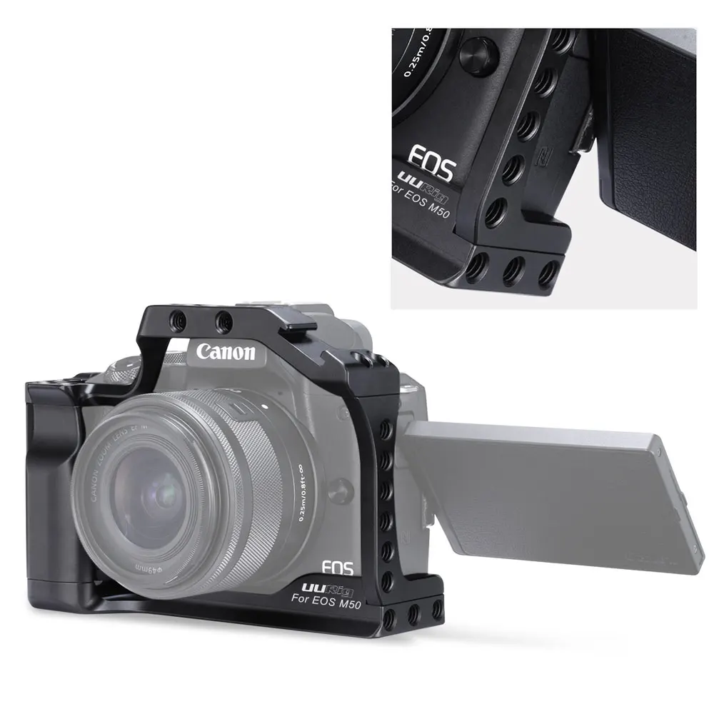UURig Vlog Camera Cage Protective Case for Canon EOS M50 M5 DSLR Accessories Frame Shell For Quick Release Rig | Электроника
