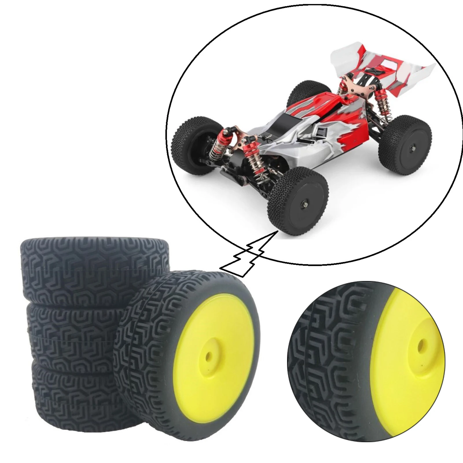 4X RC Резиновые шины для WLtoys 144001 и 1/18 1/16 1/10 багги гусеничный On/Off Road автомобиль