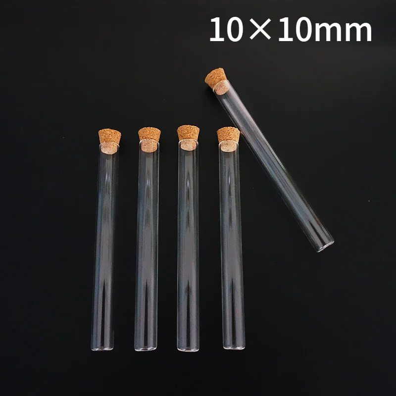 

24pcs/lot 10x100mm Lab Test Tube With Cork Stoppers Transparent Glass Test Tube Laboratory School Educational Supplies