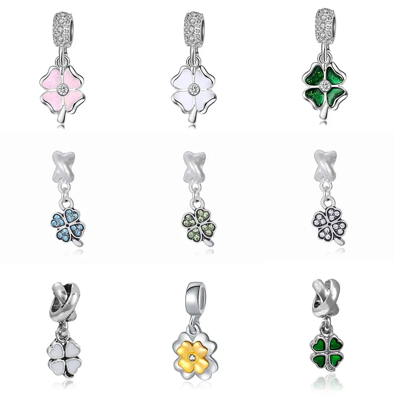 Браслет с четырьмя листьями клевера подвески для принцессы сделай сам украшения