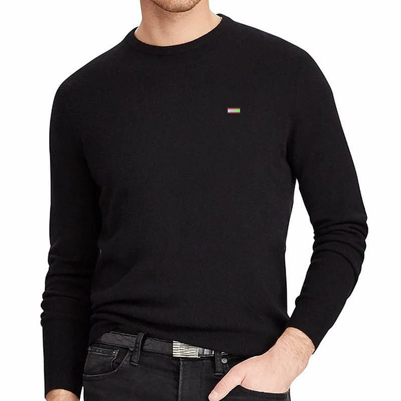 

New Men Spring Sweater Pullover Solid Casual Embroidery Slim Fit 100%Cotton O-Neck Long Sleeve Blaine Jumper Sweaters