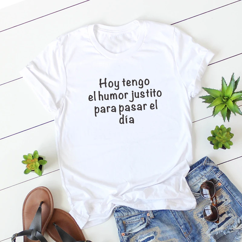 

Fashion Spanish Style camiseta mujer Feminina Letter Print T-shirts Women short sleev clothes Casual shirt clothes