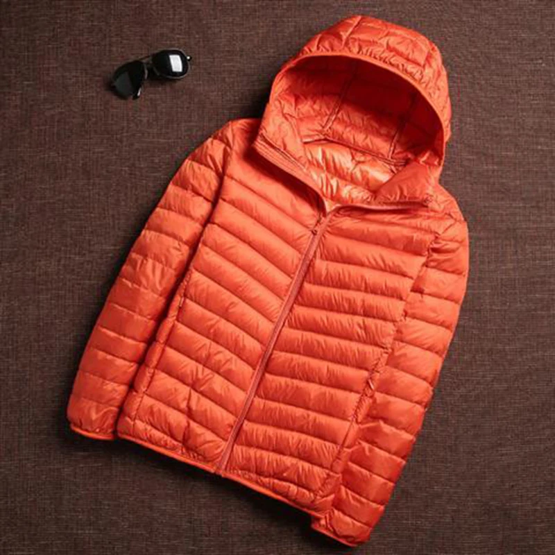 6 hooded orange LM парка водонепроницаемый мягкий зимний теплый утиный пух пуховик для мужчин Уличная Хип-хоп теплая куртка с капюшоном ветровка перо - Цвет: 6 hooded orange