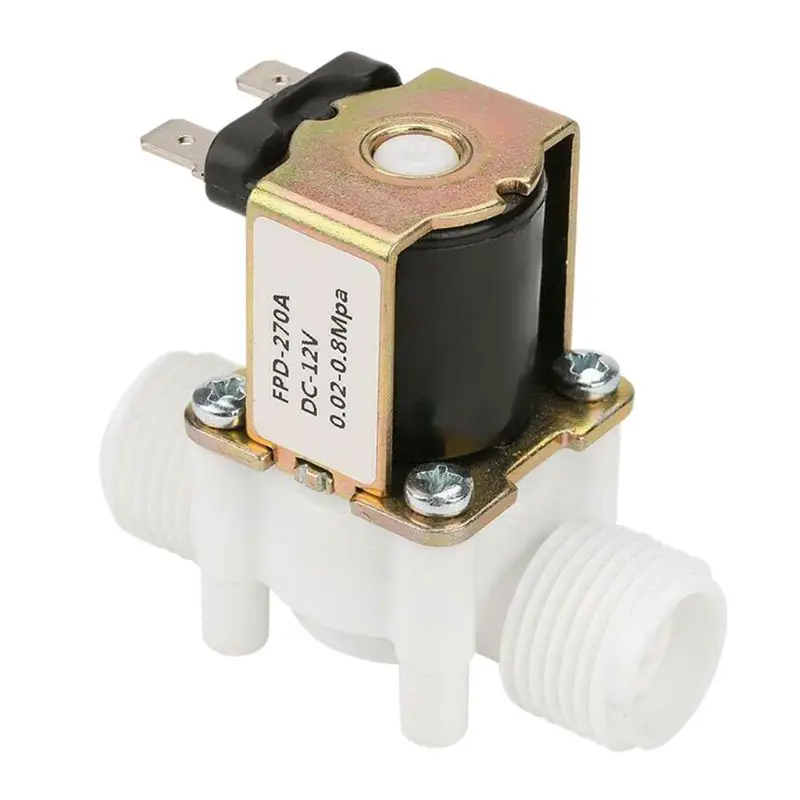 

DC 12V 4\" Plastic Electric Solenoid Valve Magnetic Water Air Normally Closed