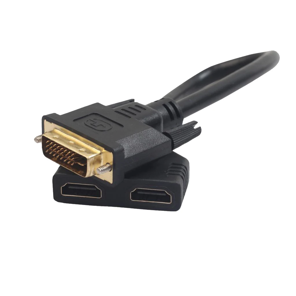 30 см DVI 24 + 1 штырьковый к двойному HDMI гнездовой сплиттер кабель для ПК монитора