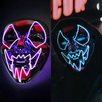 halloween glowing mask led luminous horror mask funny el cold light mask halloween party role playing supplies