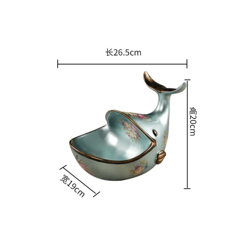 

Resin whale Statue Hippopotamus Sculpture Figurine Key Candy Container Decoration Home Table Decoration Accessories