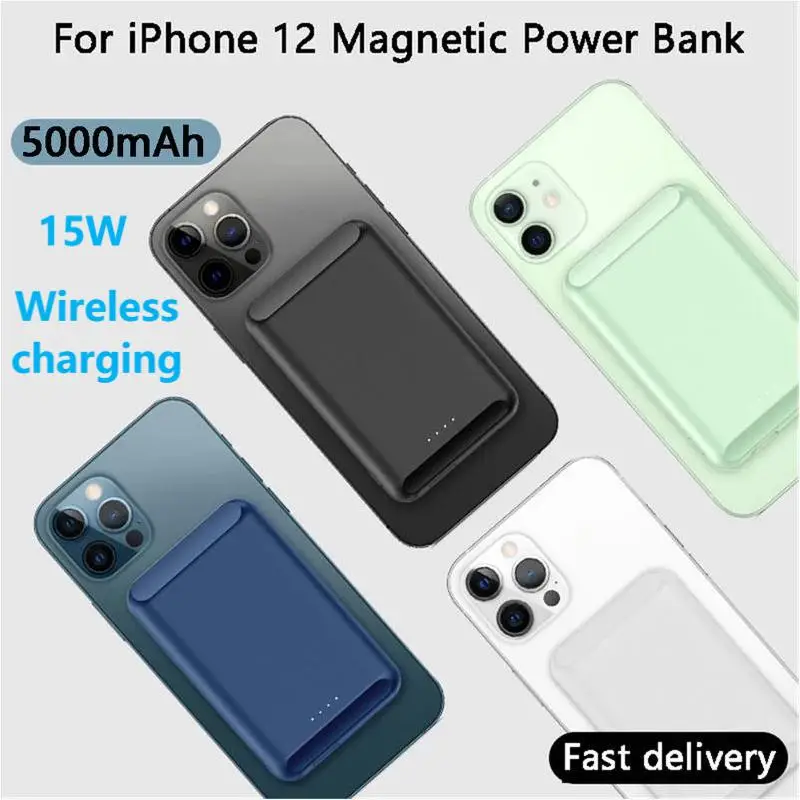 

For Magsafe External Battery Magnetic Power Bank For iphone 12 12Pro 12proMax 12mini Magnet Wireless Charging 15W Fast Charger