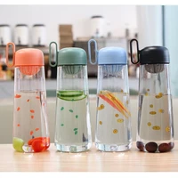 simplicity outdoor anti fall portable plastic cup male female make tea water bottle with tea filter portable car water cup
