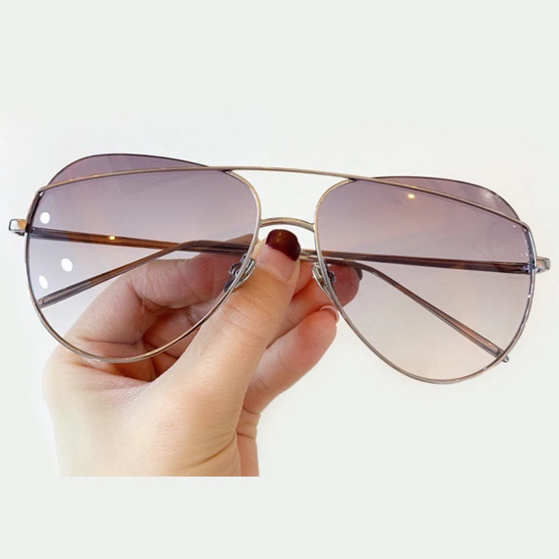 

Роскошные брендовые солнцезащитные очки-авиаторы для женщин индивидуальные модные градиентные солнцезащитные очки мужские UV400