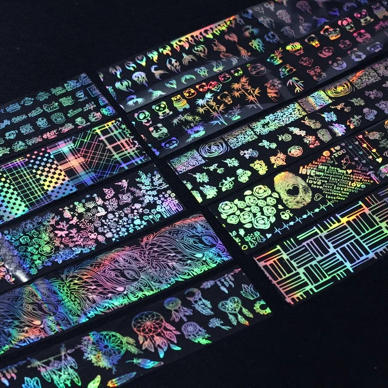 1 бутылка 28 стилей Звездные бумажные наклейки для ногтей красочные лазерные с