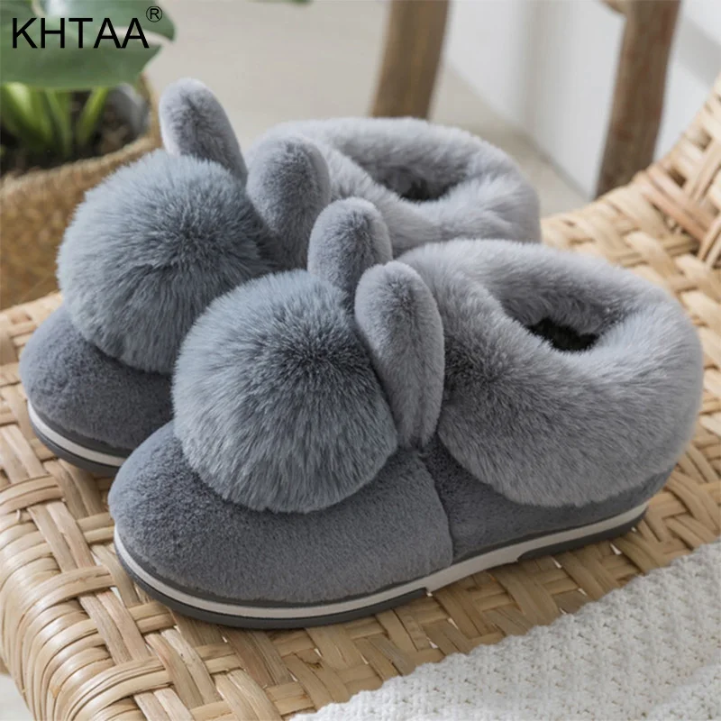 

Зимние женские тапочки, женская обувь на плоской подошве, женские домашние тапочки, женские слипоны, повседневная зимняя теплая плюшевая до...