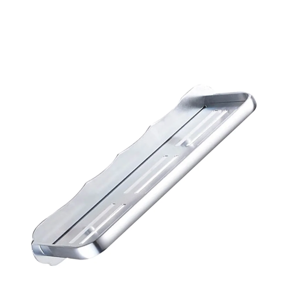 

Punch Free Storage Stand Single Layer Soap Shampoo Cosmetic Shelf Holder Organizer for Home Bathroom - Silver (30cm)