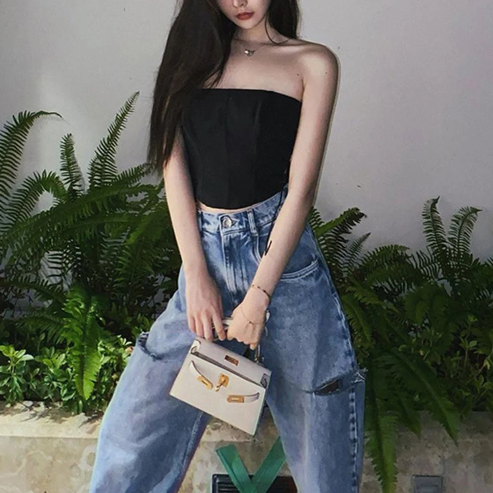 Сексуальные Клубные бандажные Топы на бретельках для женщин и девушек без