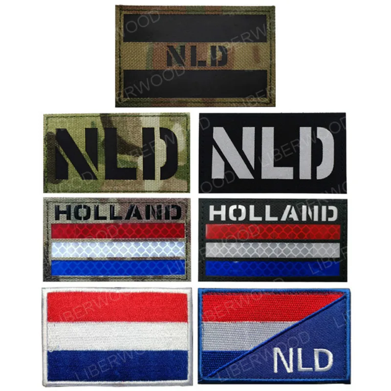 Флаг Нидерландов инфракрасный отражающая вставка значок Holland НЛД тактическая