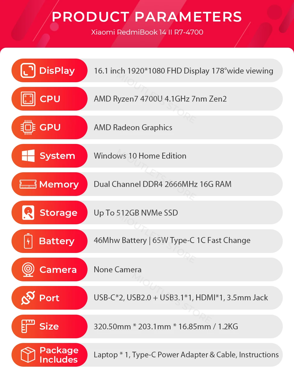 Xiaomi RedmiBook 14 II Ryzen Edition Laptop AMD 7 4700U 16GB DDR4 512GB SSD Inch FHD Screen Window 10 Notebook Silver | Компьютеры и